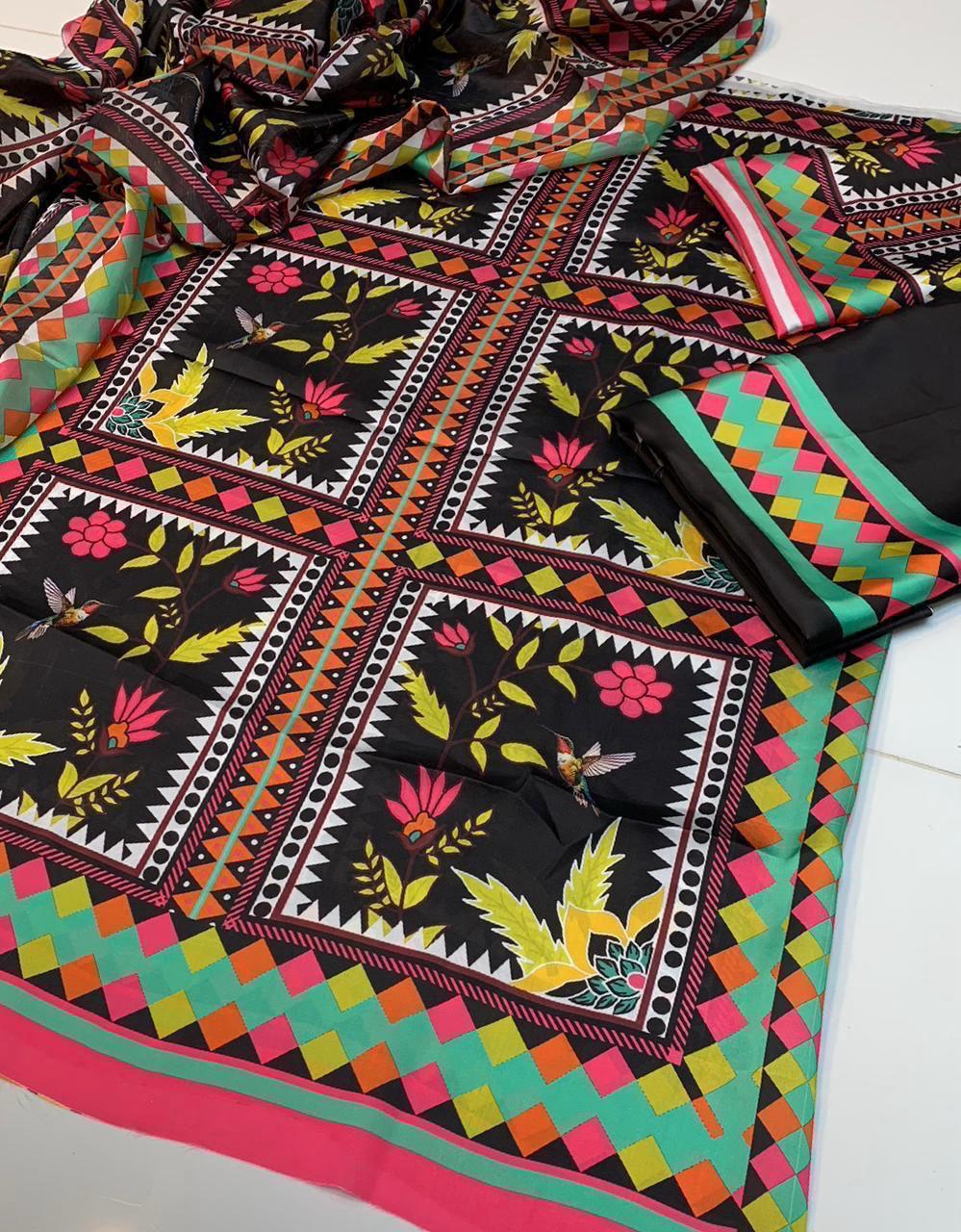 FLORAL DIGITAL PRINT SILK