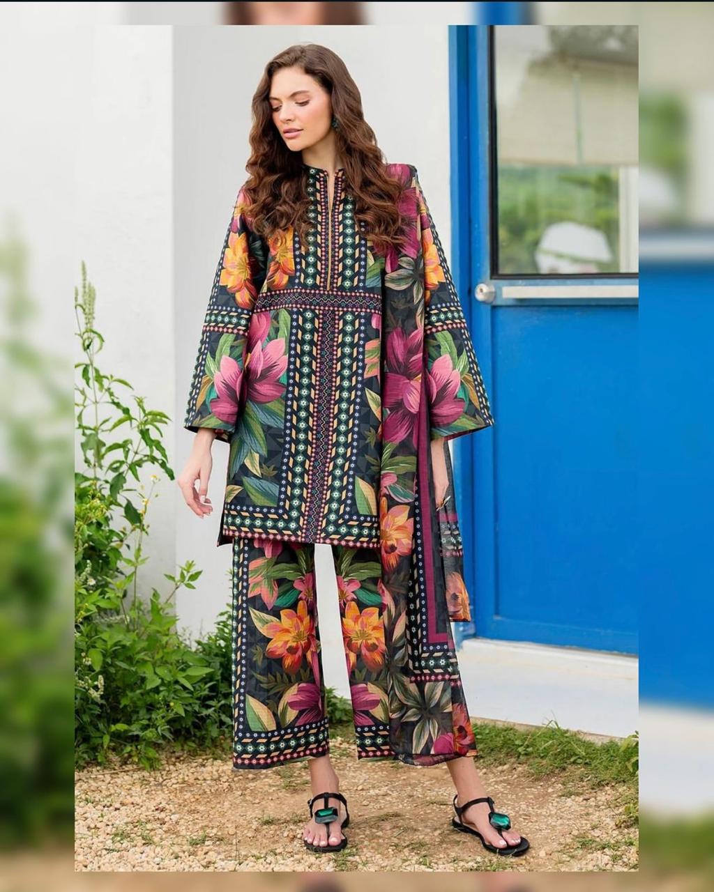 FLORAL DIGITAL PRINT SILK